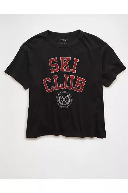 AE Ex-Boyfriendki Club Graphic T-Shirt Women's Faded Black by AMERICAN EAGLE