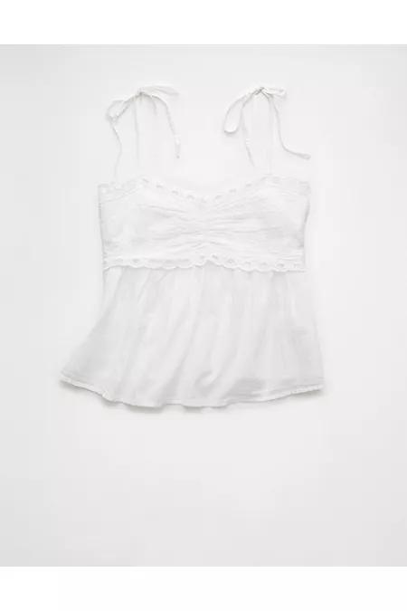 AE Eyelet Tie Strap Cami Women's White by AMERICAN EAGLE AE Eyelet Tie Strap Cami Women's White by AMERICAN EAGLE