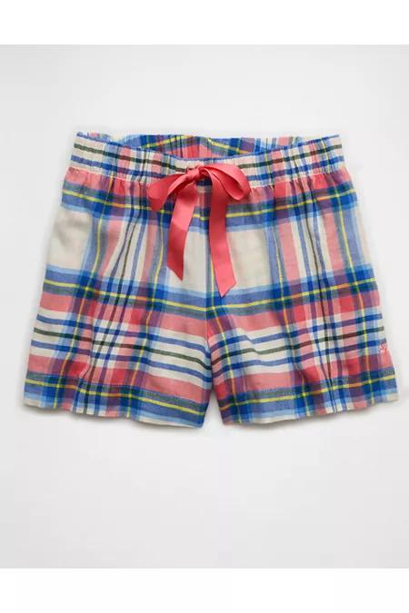 AE Flannel Boxer Sleep Shorts Women's Peach by AMERICAN EAGLE AE Flannel Boxer Sleep Shorts Women's Peach by AMERICAN EAGLE