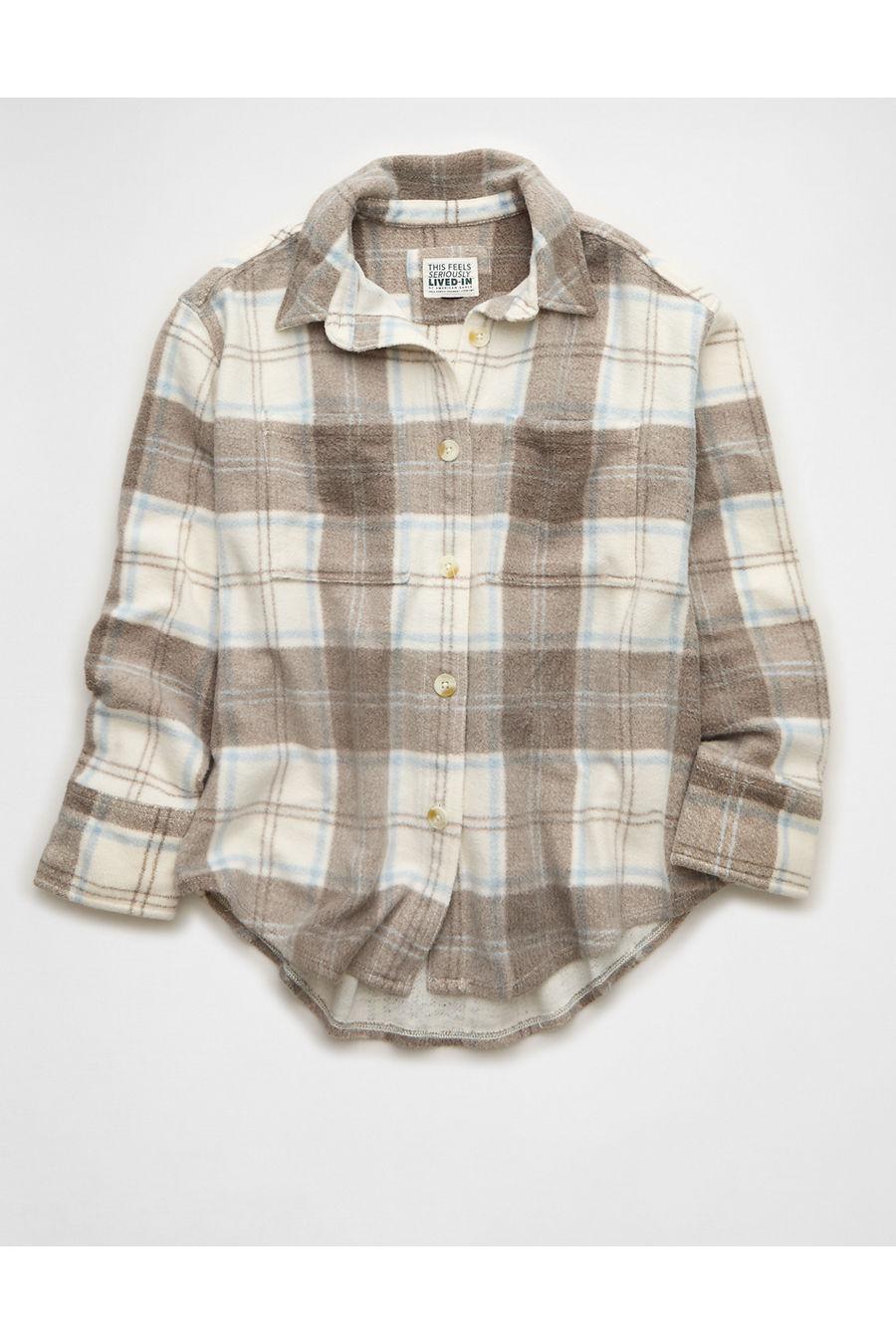 AE Fleece Shacket Women's Brown by AMERICAN EAGLE