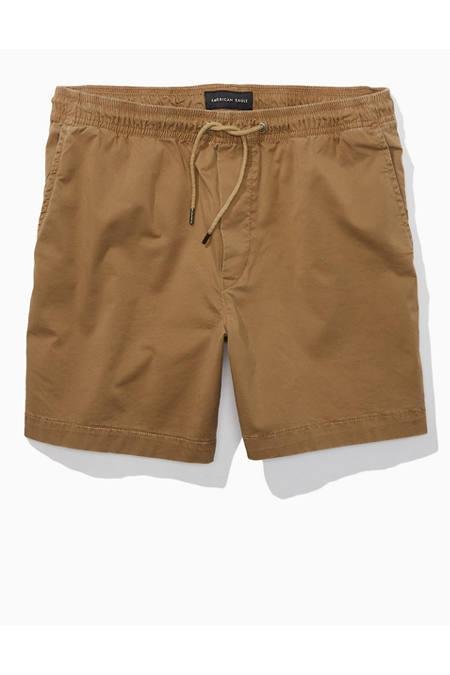AE Flex 5.5 Lived-In Trekker Short Men's Toasted Almond L by AMERICAN EAGLE