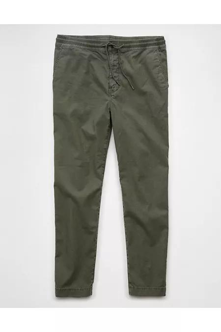 AE Flex Linen-Blend Athletic Fit Pull-On Pant Men's Olive by AMERICAN EAGLE AE Flex Linen-Blend Athletic Fit Pull-On Pant Men's Olive by AMERICAN EAGLE