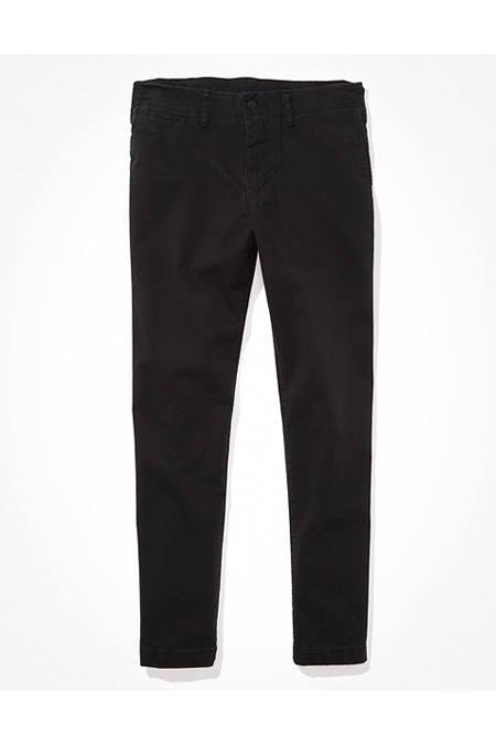 AE Flex Slim Straight Lived-In Khaki Pant Men's Black 40 X 32 by AMERICAN EAGLE