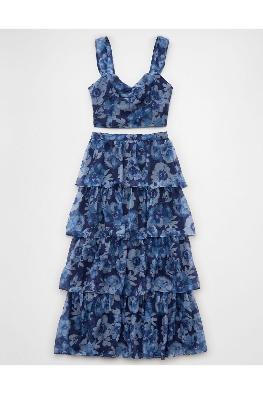 AE Floral Organzaaxi Skirt Set Women's Blue by AMERICAN EAGLE