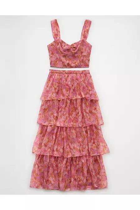 AE Floral Organzaaxi Skirt Set Women's Pink by AMERICAN EAGLE