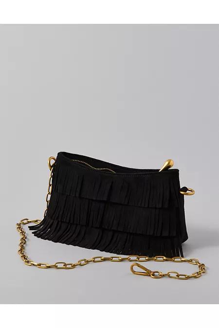 AE Fringed Baguette Bag Women's Black by AMERICAN EAGLE