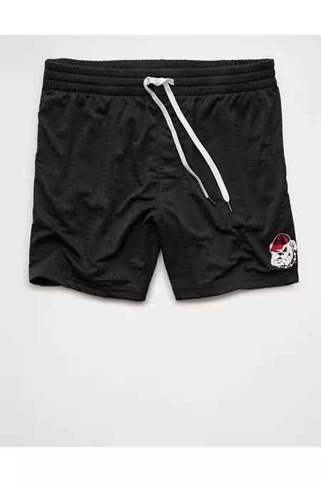 AE Georgia Bulldogs 6" Mesh Lounge Short Men's Faded Black by AMERICAN EAGLE