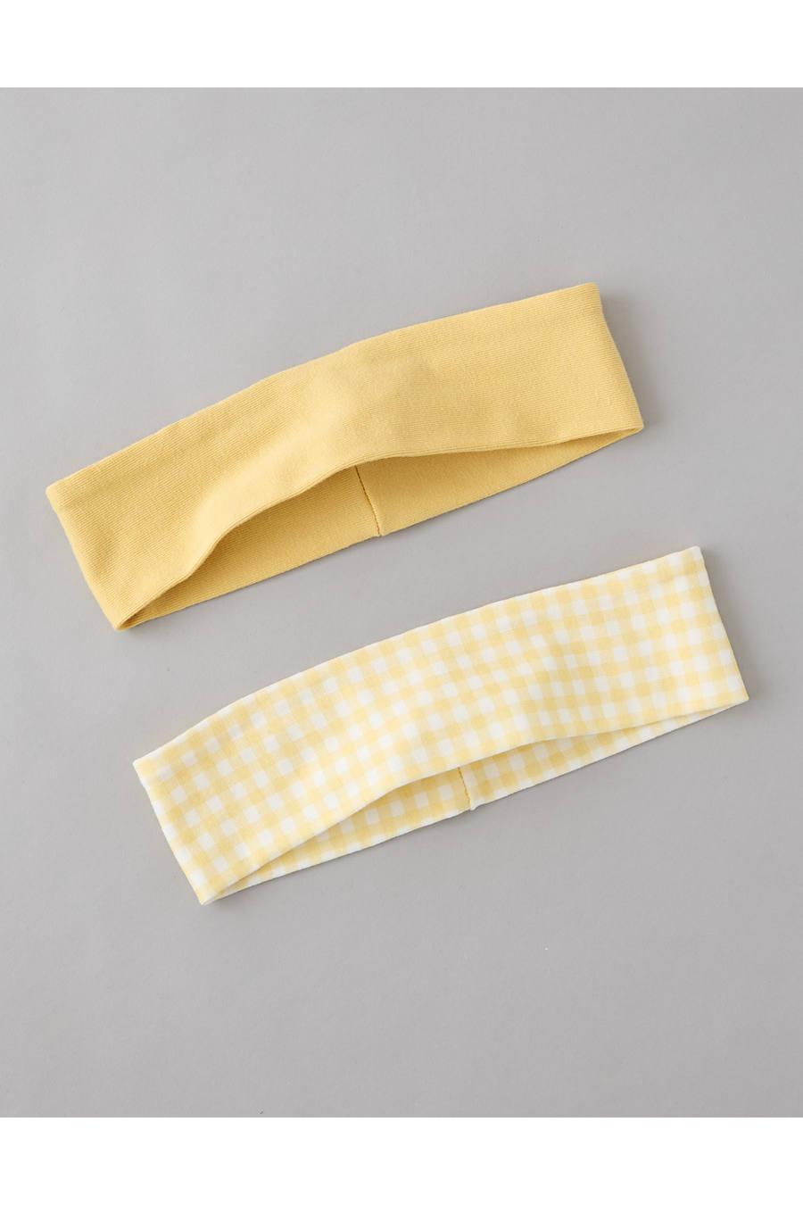 AE Gingham Headband 2-Pack Women's Yellow by AMERICAN EAGLE