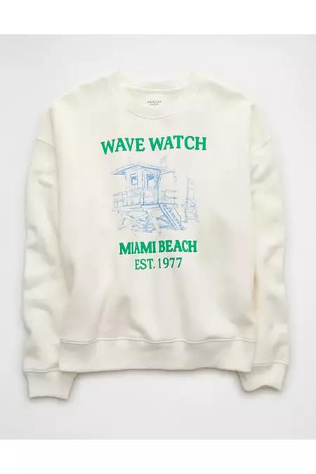 AE Graphic Crew Neck Sweatshirt Women's White by AMERICAN EAGLE