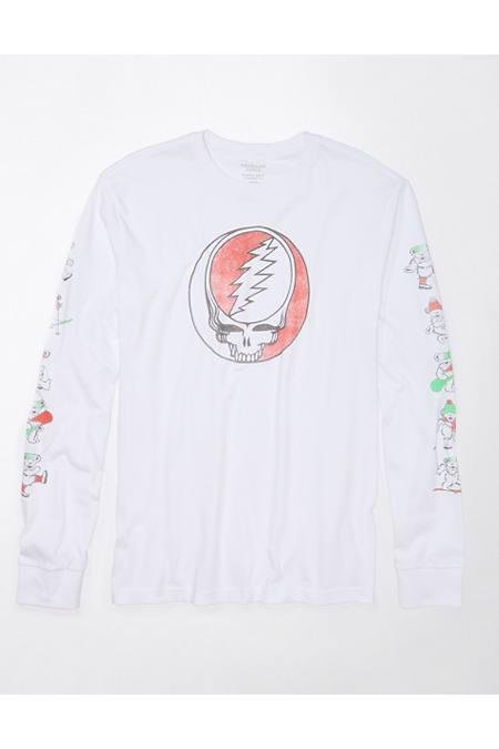 AE Grateful Dead Graphic Long-Sleeve T-Shirt Men's White S by AMERICAN EAGLE