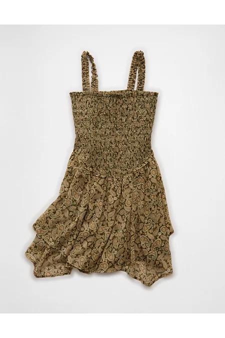 AE Handkerchief Hem Ruffle Floralini Dress Women's Yellow by AMERICAN EAGLE