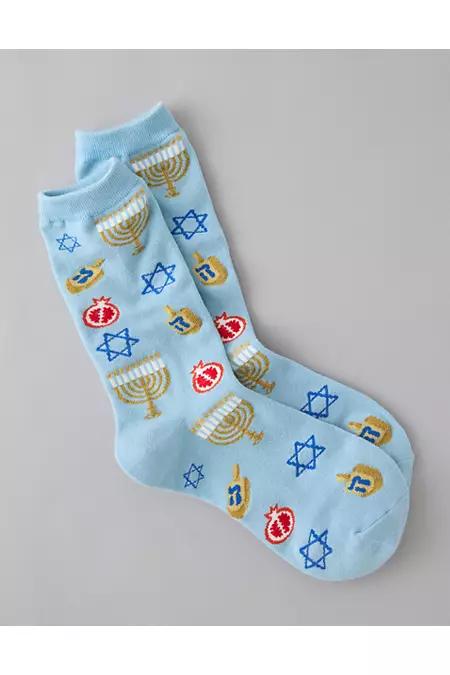AE Hanukkah Crew Socks Women's Skylight by AMERICAN EAGLE