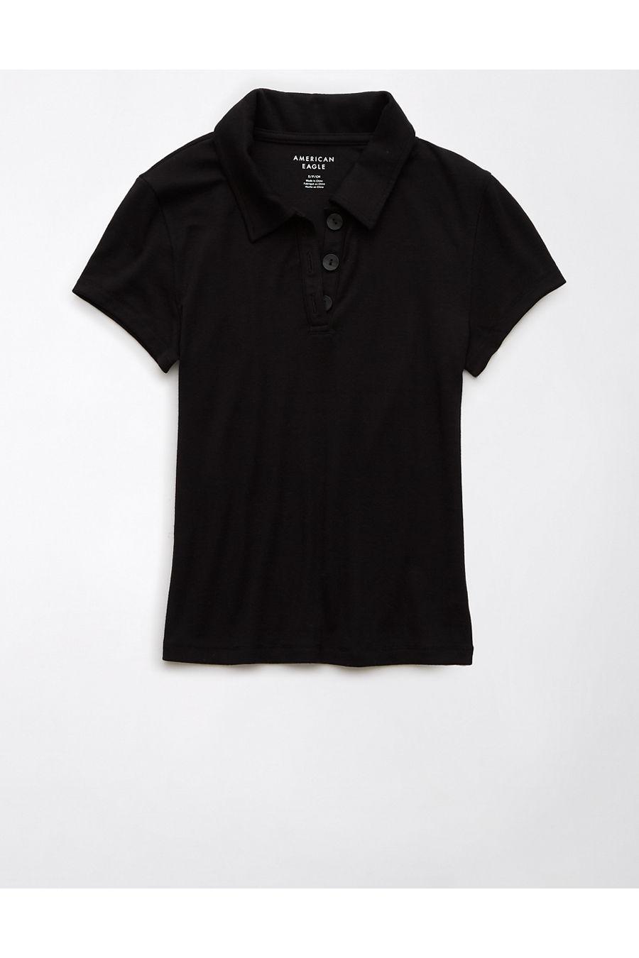 AE Hey Baby Polo Tee Women's Black by AMERICAN EAGLE AE Hey Baby Polo Tee Women's Black by AMERICAN EAGLE