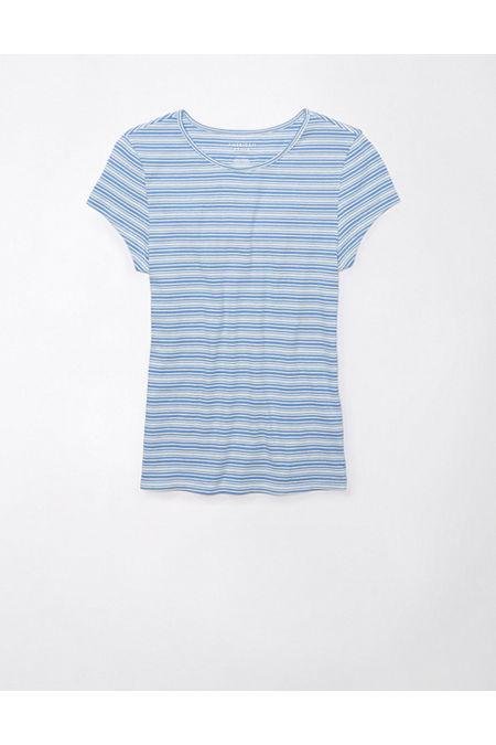 AE Hey Baby Ribbed T-Shirt Women's Blue XXS by AMERICAN EAGLE