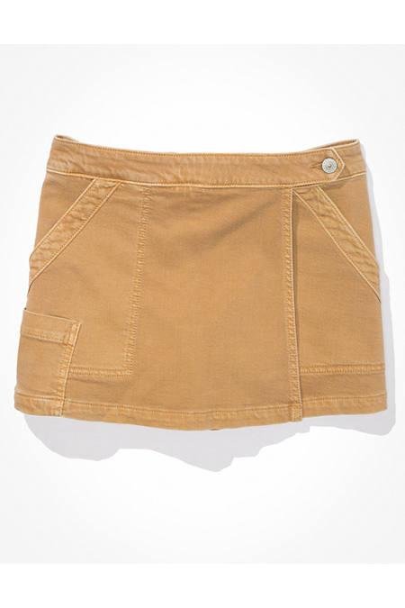 AE High-Waisted Mini Skort Women's Toasted Coconut 0 by AMERICAN EAGLE