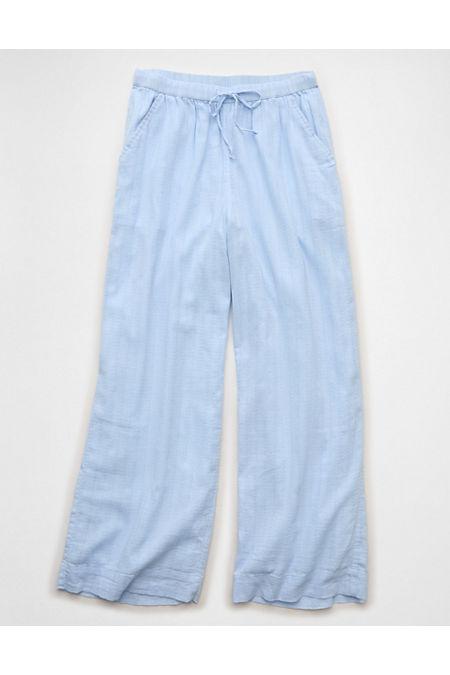 AE High-Waisted Wide-Leg Textured Pant Women'sight Blue by AMERICAN EAGLE