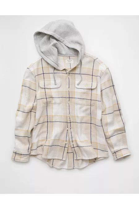 AE Hooded Flannel Men's Tan by AMERICAN EAGLE