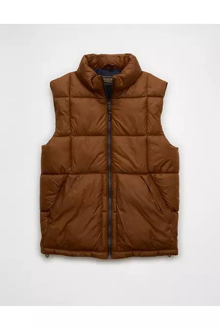 AE Hooded Puffer Vest Men's Cinnabar by AMERICAN EAGLE AE Hooded Puffer Vest Men's Cinnabar by AMERICAN EAGLE