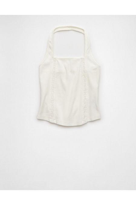 AE Lace Halter Tank Top Women's White by AMERICAN EAGLE AE Lace Halter Tank Top Women's White by AMERICAN EAGLE