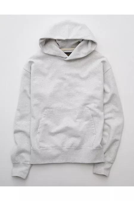 AE Laidback Luxe Heavyweight Hoodie Men's Heather Frost by AMERICAN EAGLE