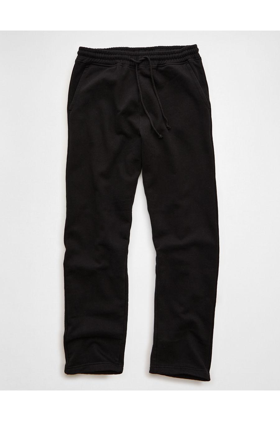 AE Laidback Luxe Heavyweight Open-Hemweatpant Men's Black by AMERICAN EAGLE AE Laidback Luxe Heavyweight Open-Hemweatpant Men's Black by AMERICAN EAGLE