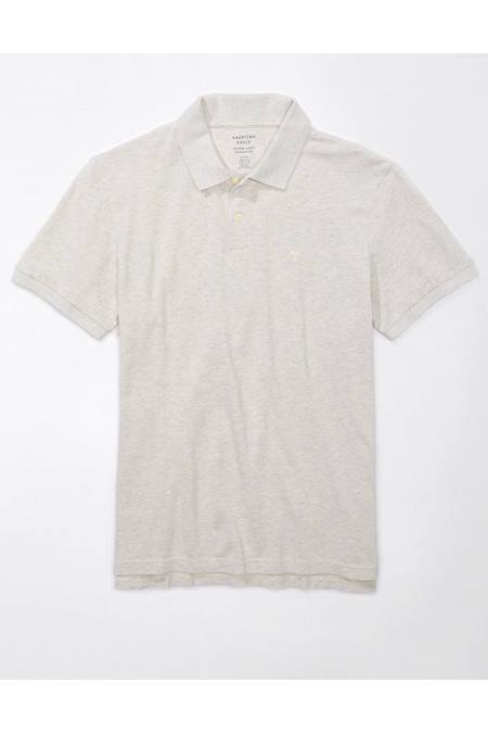 AE Legend Pique Polo Shirt Men's Oatmeal Heather L by AMERICAN EAGLE