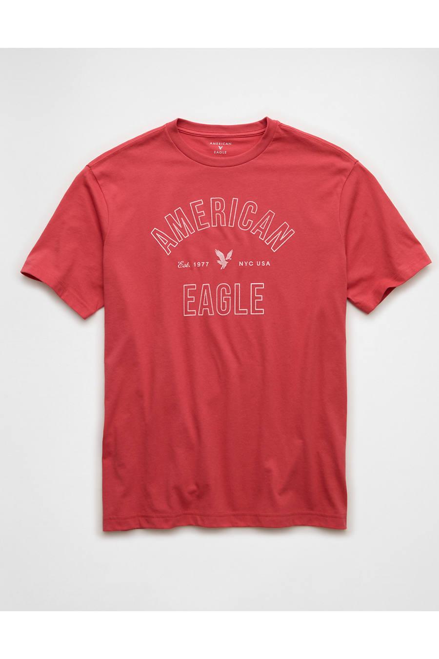 AE Lightweight Icon Logo Graphic T-Shirt Men's Chilly Red by AMERICAN EAGLE