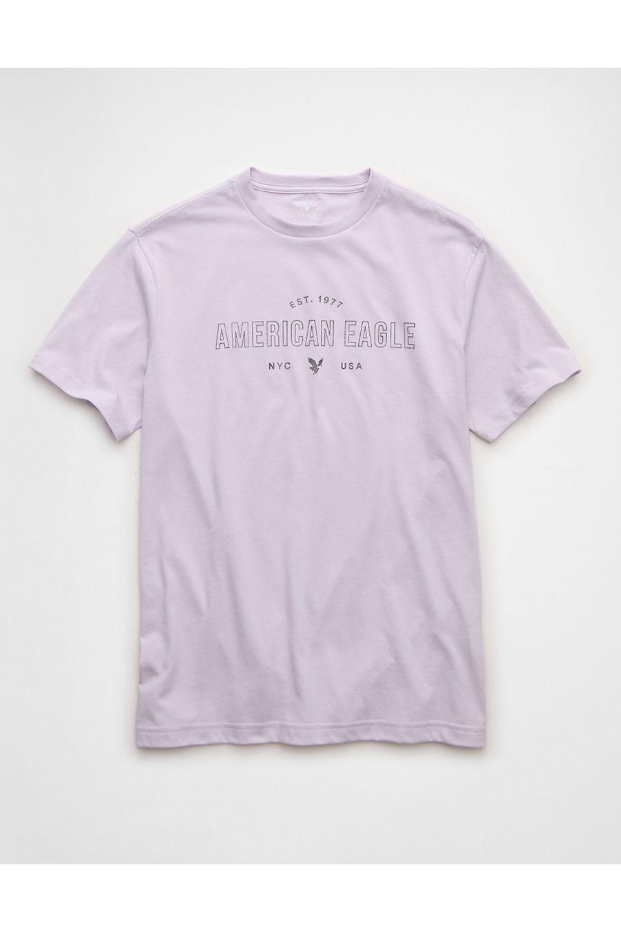AE Lightweight Icon Logo Graphic T-Shirten's Lavender by AMERICAN EAGLE