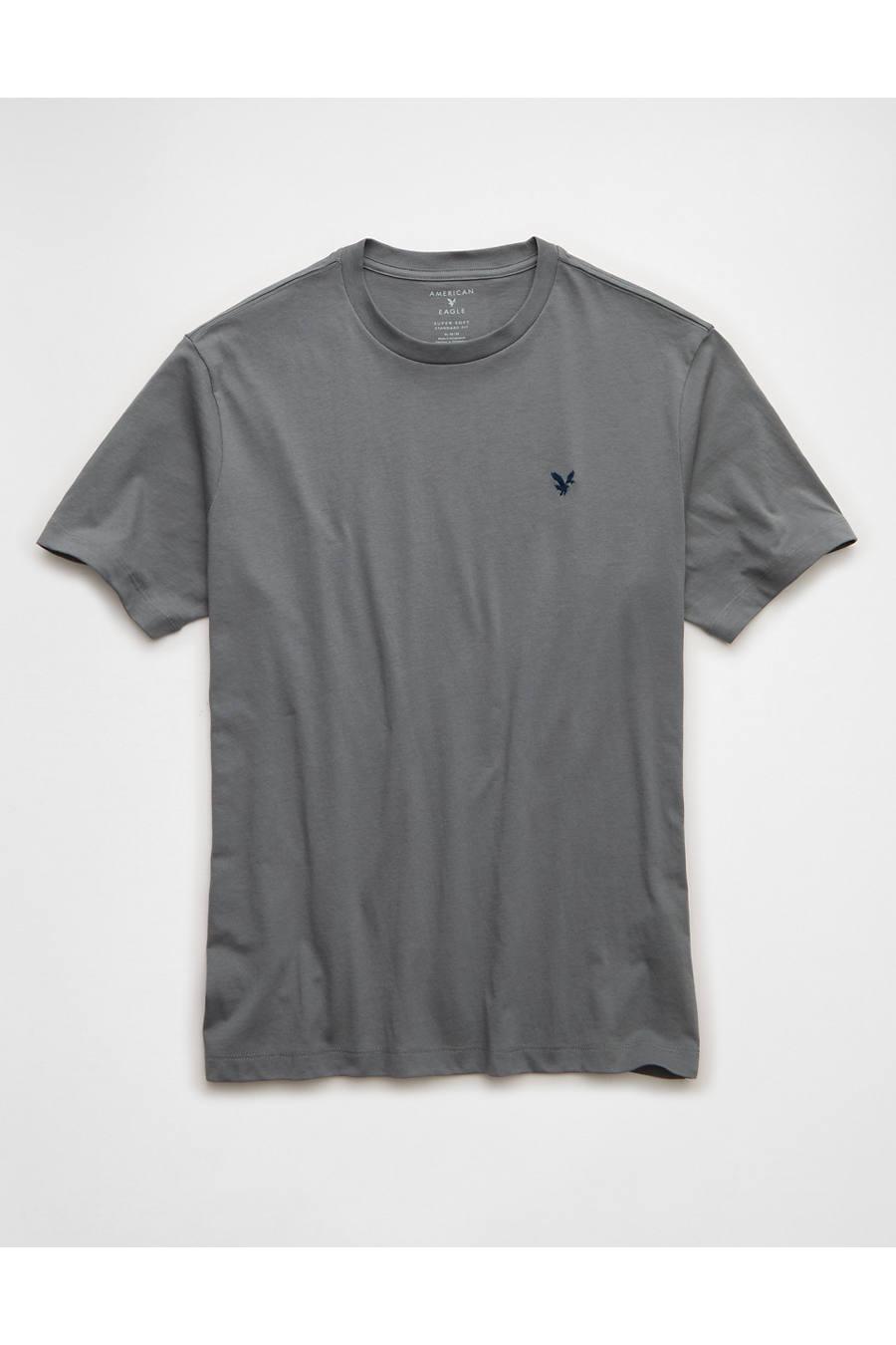 AE Lightweight Logo T-Shirt Men's Grey Shadow by AMERICAN EAGLE