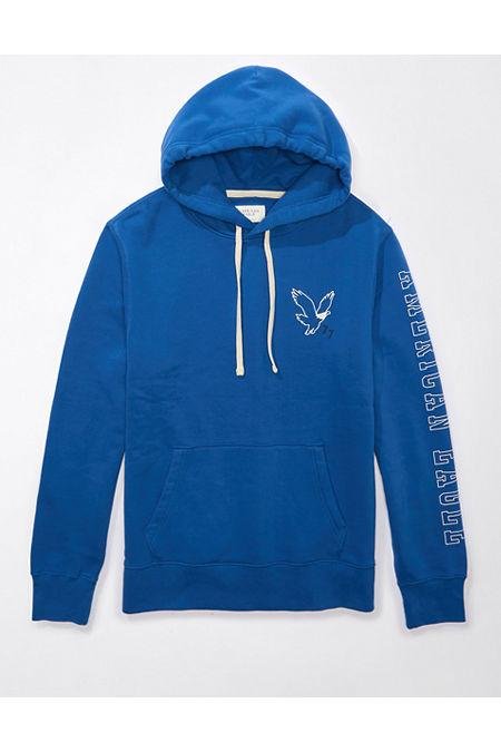 AE Logo Graphic Pullover Hoodie Men's Blue M by AMERICAN EAGLE