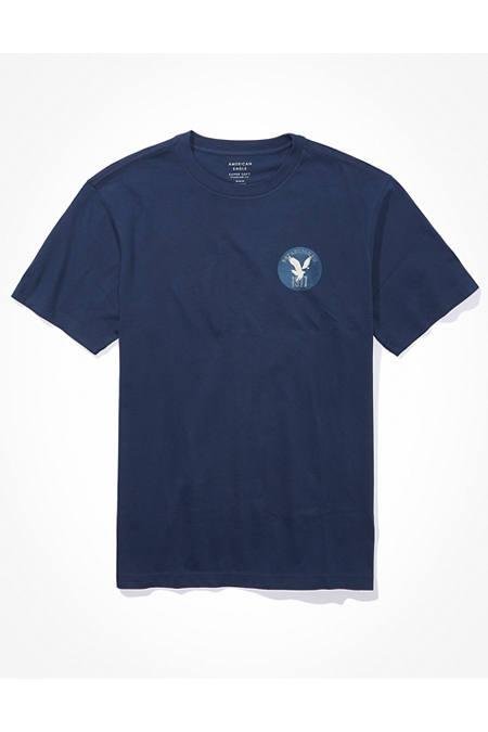 AE Logo Graphic T-Shirt Men's Dark Blue XL by AMERICAN EAGLE