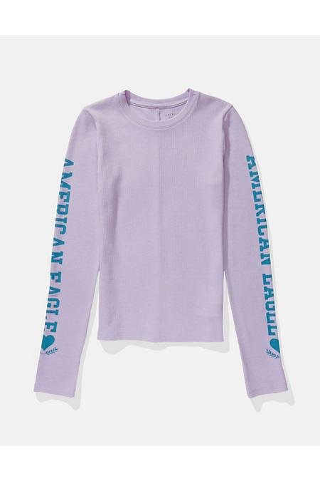 AE Long-Sleeve Thermal Top Women's Plum XS by AMERICAN EAGLE