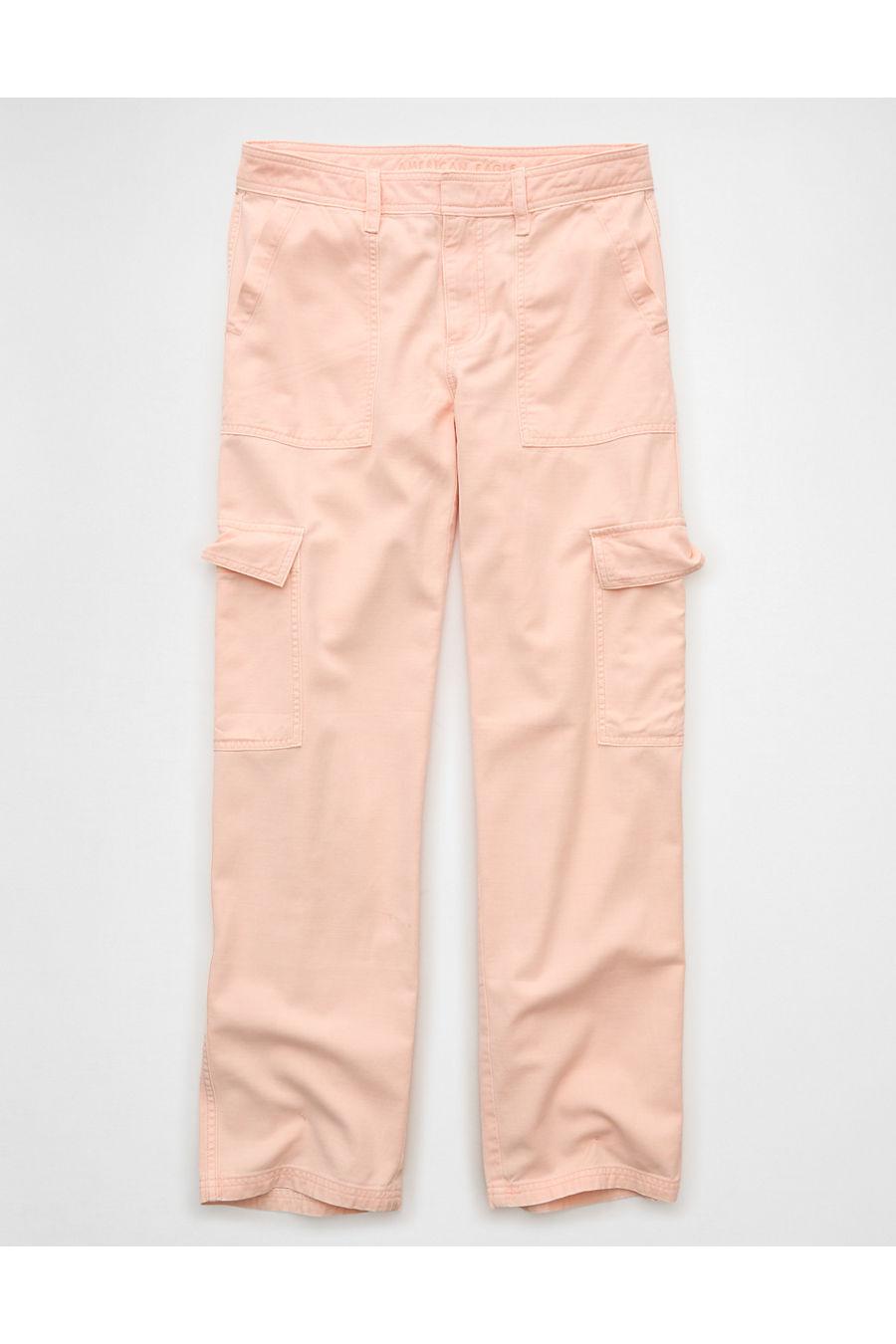 AE Low-Rise Cargo Straight Utility Pant Women's Beach Peach by AMERICAN EAGLE AE Low-Rise Cargo Straight Utility Pant Women's Beach Peach by AMERICAN EAGLE