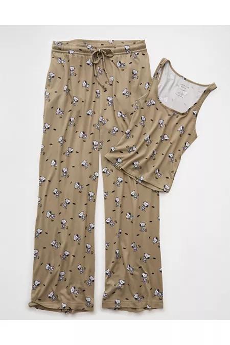 AE Luxe Plush Snoopy Halloween Tank Top & Pant PJ Set Women's Camo Green by AMERICAN EAGLE AE Luxe Plush Snoopy Halloween Tank Top & Pant PJ Set Women's Camo Green by AMERICAN EAGLE