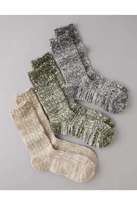 AE Marled Boot Socks 3-Pack Men's Multi-Pack by AMERICAN EAGLE