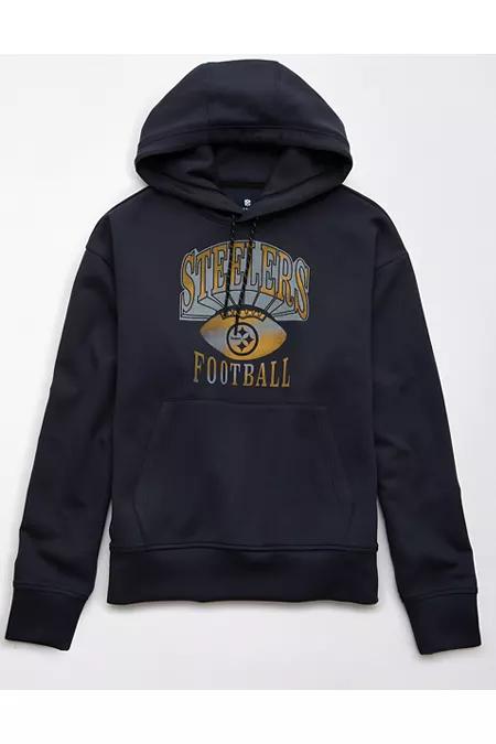 AE NFL Pittsburgh Steelers Hoodie Men's Washed Black by AMERICAN EAGLE