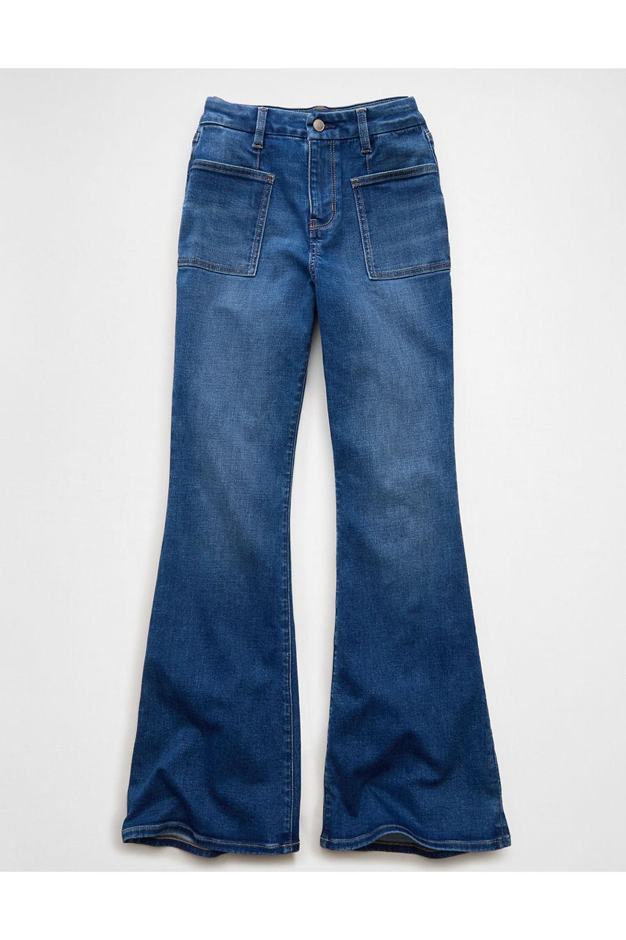 AE Next Level Curvy Super High-Waisted Flare Jean Women's Medium Indigo by AMERICAN EAGLE AE Next Level Curvy Super High-Waisted Flare Jean Women's Medium Indigo by AMERICAN EAGLE