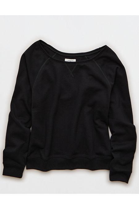 AE Off Thehoulderweatshirt Women's True Black by AMERICAN EAGLE