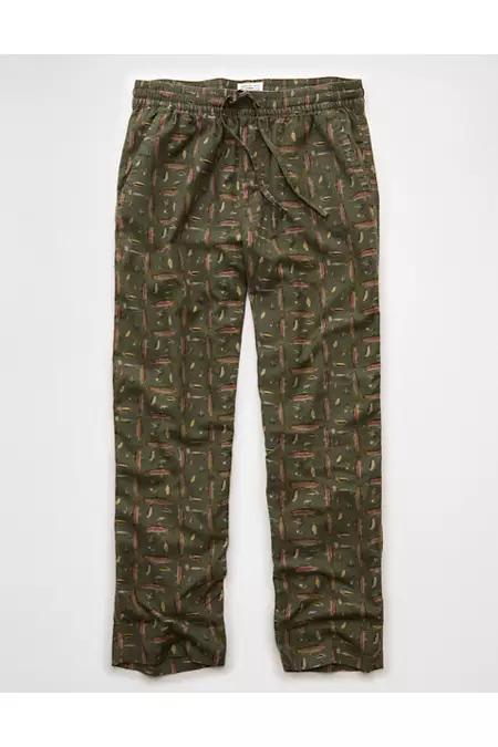 AE Open Leg Flannel Pant Men's Green by AMERICAN EAGLE