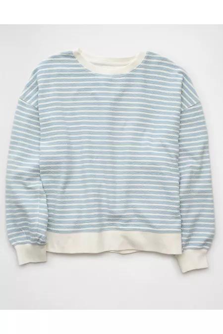 AE Oversized Striped Sweatshirt Women's Blue by AMERICAN EAGLE AE Oversized Striped Sweatshirt Women's Blue by AMERICAN EAGLE