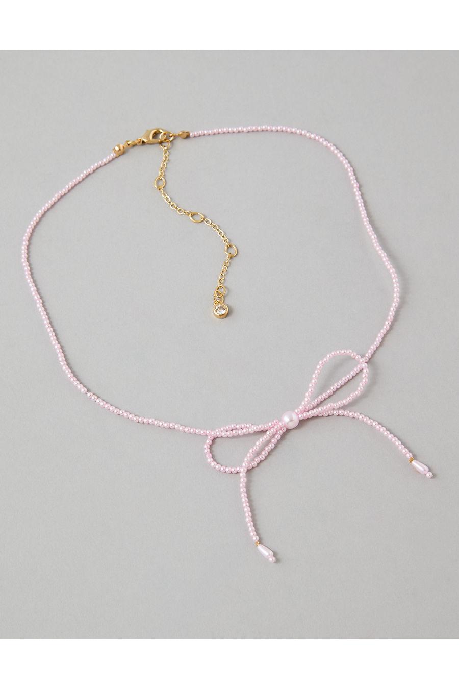 AE Pearl Bow Necklace Women's Multi by AMERICAN EAGLE