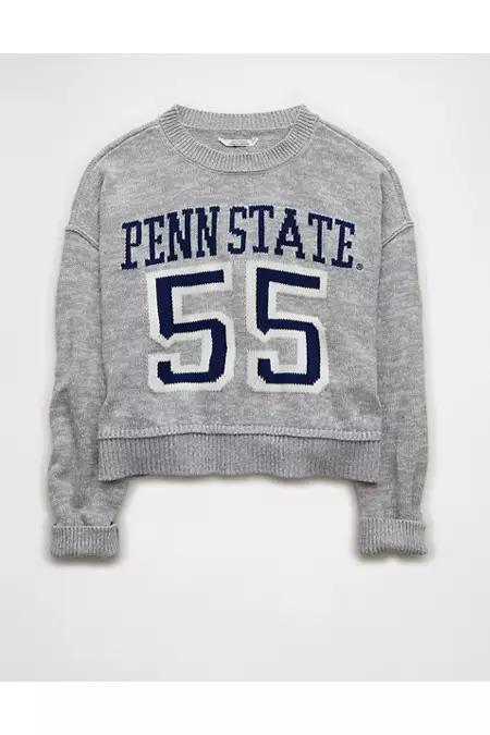AE Penn State Nittany Lions Cropped Sweater Women's Light Heather Gray by AMERICAN EAGLE