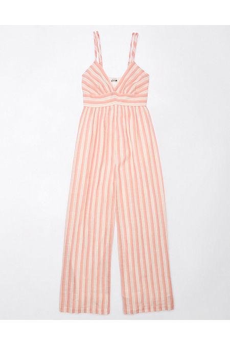AE Plunge Wide-Leg Jumpsuit Women's Coral M by AMERICAN EAGLE