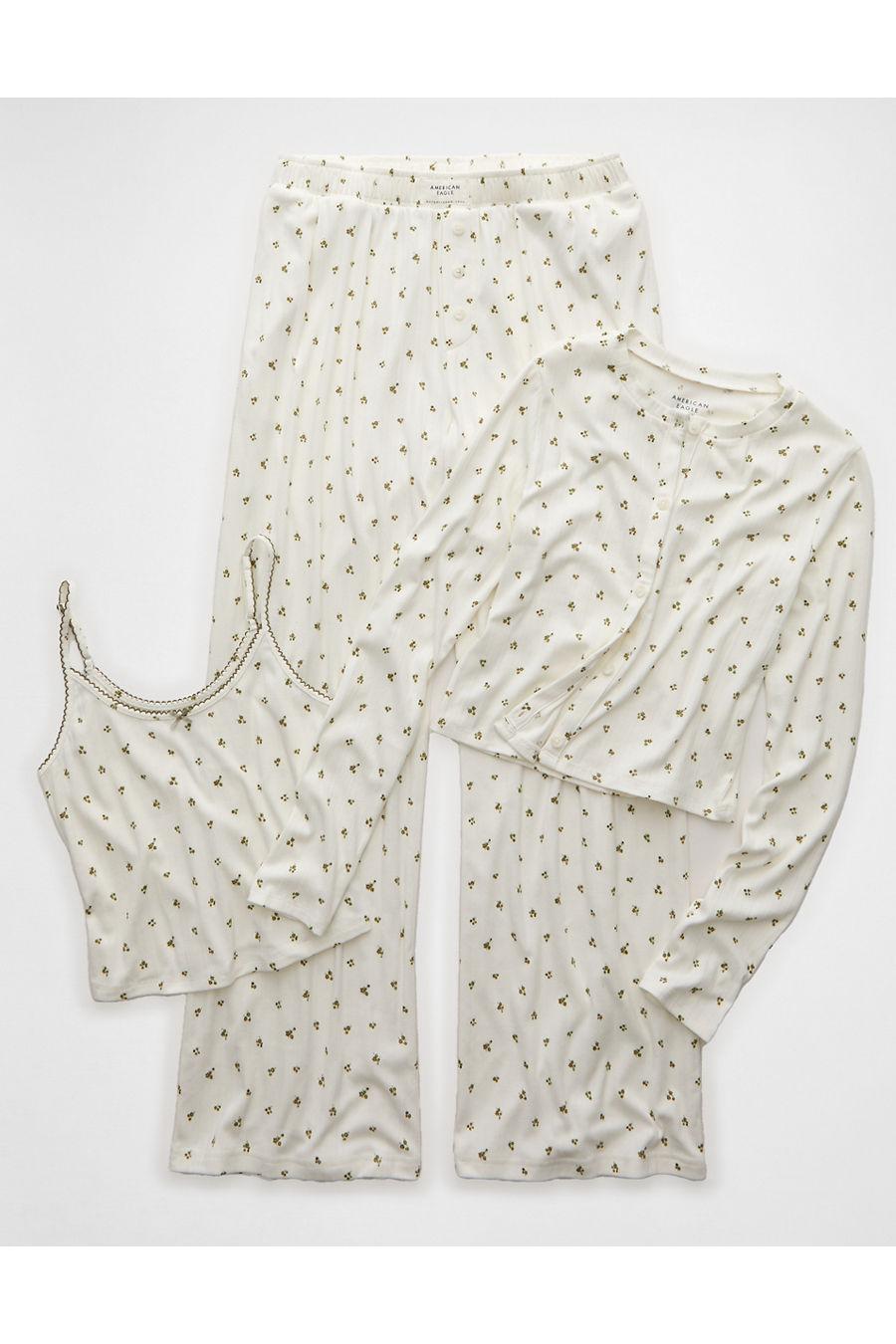 AE Pointelle 3-Piece PJ Set Women's White by AMERICAN EAGLE