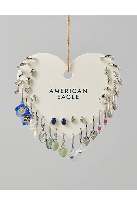 AE Silver-Tone Earrings 18-Pack Women's Silver by AMERICAN EAGLE