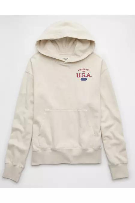 AE Ski Graphic Hoodie Men's Cream by AMERICAN EAGLE
