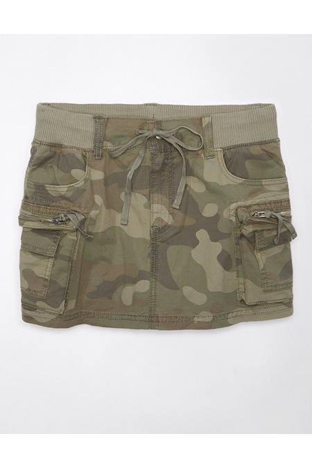 AE Snappy Stretch High-Waisted Camo Cargo Mini Skort Women's Traditional Camo 16 by AMERICAN EAGLE