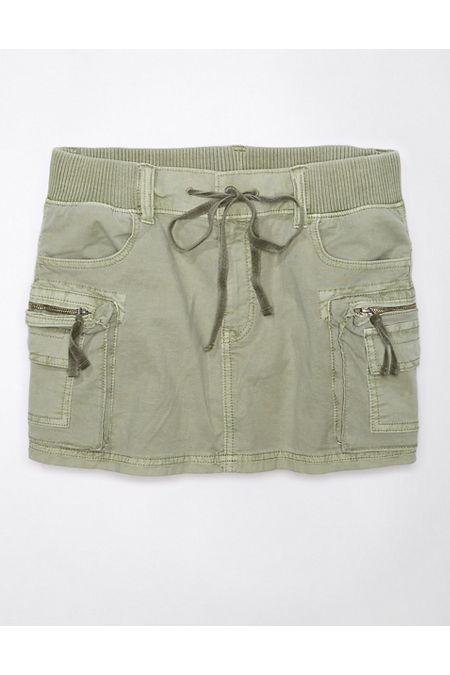 AE Snappy Stretch High-Waisted Cargo Mini Skort Women's Olive Moss 12 by AMERICAN EAGLE