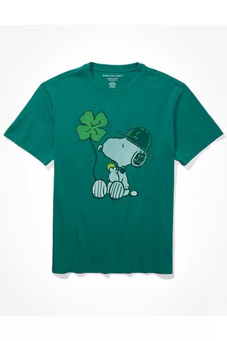 AE Snoopy St. Patricks Day Graphic T-Shirt Men's Deep Forest by AMERICAN EAGLE