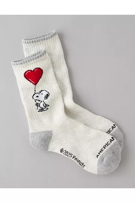 AE Snoopy Valentines Day Crew Socks Men's Gray by AMERICAN EAGLE AE Snoopy Valentines Day Crew Socks Men's Gray by AMERICAN EAGLE